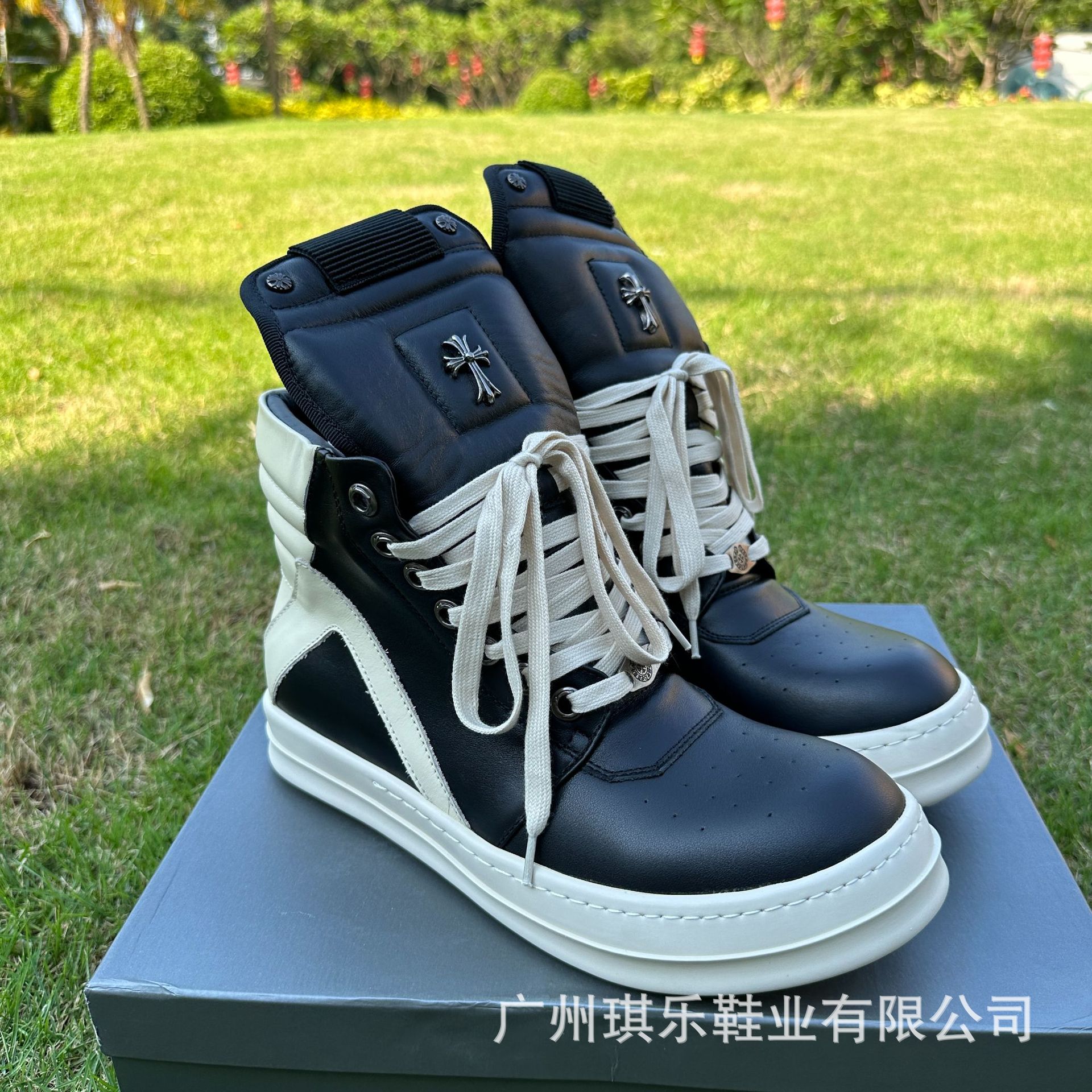 Rick Owens Geobasket High Chrome Hearts Black Milk