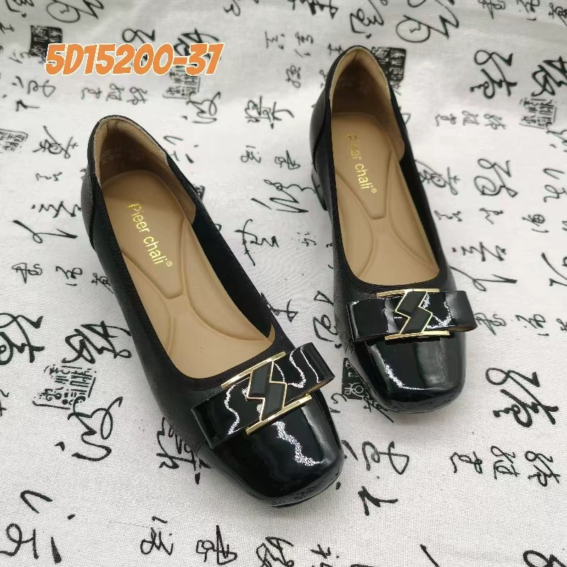 Мягкая кожаная рабочая обувь женская черная рисная плоская кожаная обувь на мягкой подошве для профессионального собеседования