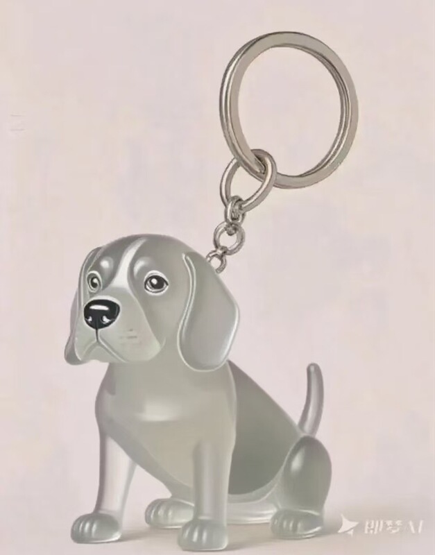 透明子犬毛収納ボックスチャームガシャポンウエストハイランドポメラニアン毛収納お土産キーホルダーバッグぶら下げ|undefined