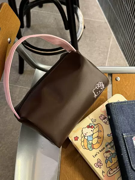 New Embroidered Cosmetic Bag for Women, Waterproof Pu Leather Travel Handbag, Portable Toiletry Storage Bag for Girls