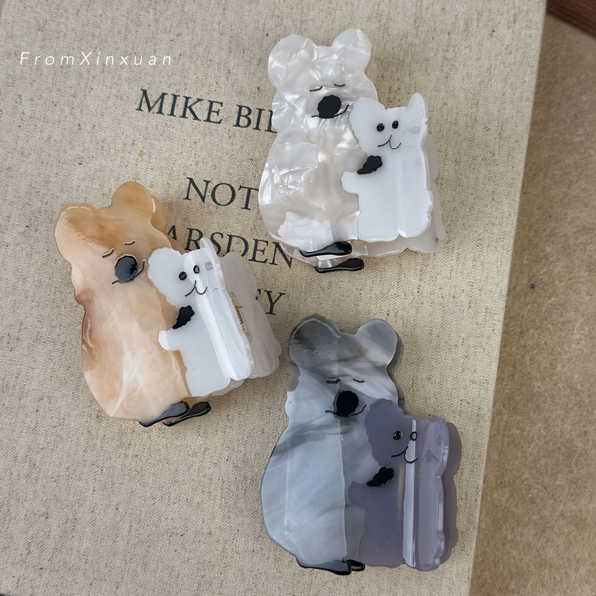 Französische süße Tier Kaola Acetat Haarnadel weibliche große Nische kreative Clip Hinterkopf Haar-Accessoires 2023 Neu_voghion.com