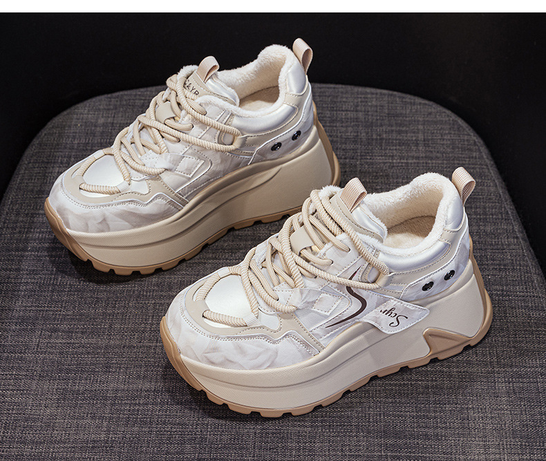 Giày sneaker nữ đế xuồng chunky phong cách retro, phối màu trẻ trung — M2977-1 plus màu trà sữa nhung, M2977-1 plus nhung màu mơ, M2977-1 plus nhung xám, M2977 lớp lót đơn màu mơ chi tiết 15