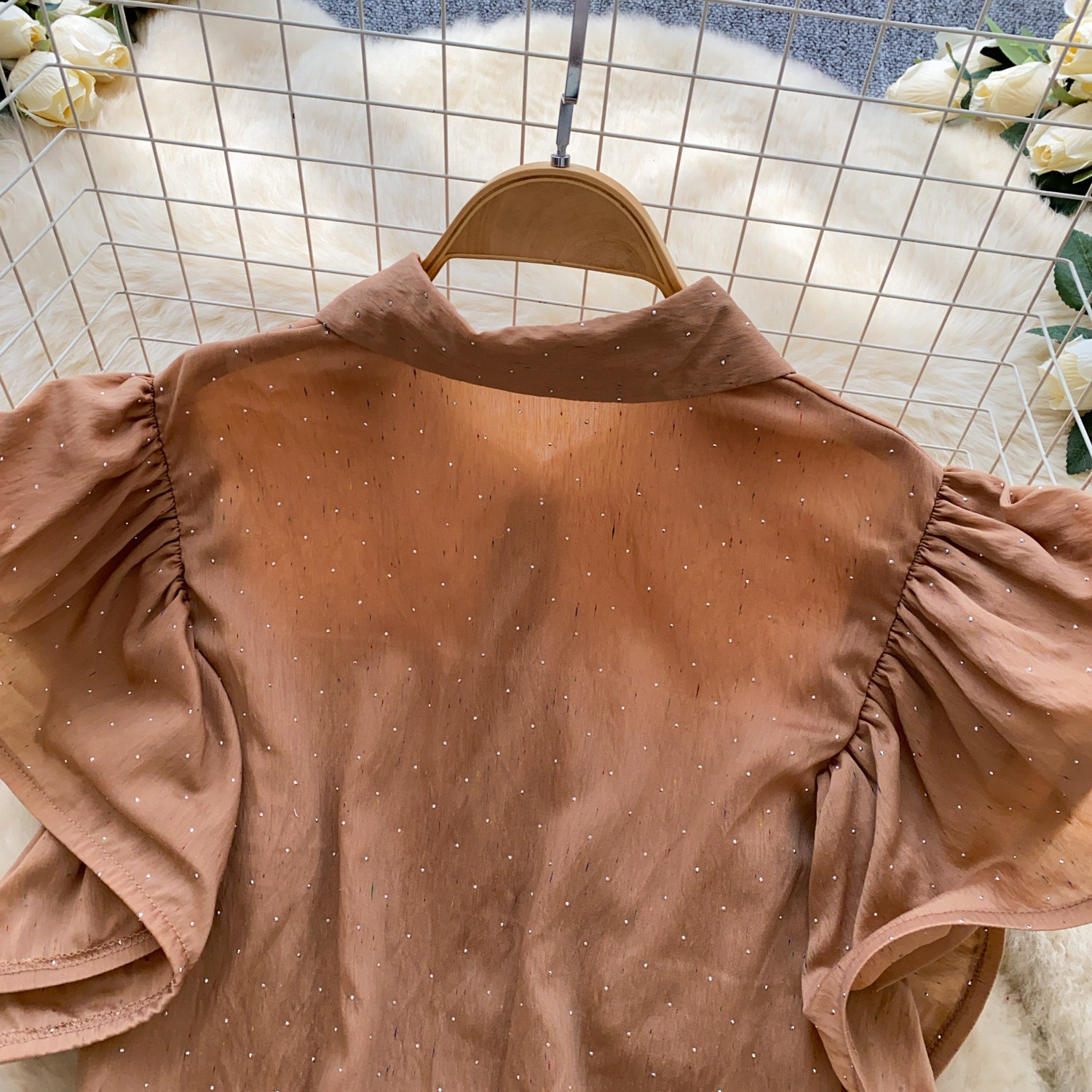 Women's Korean Style Puff Sleeve Breathable Shirt Skin Friendly Loose Design Elegant Versatile Commuter Top Spring 2026_ecoleips.com
