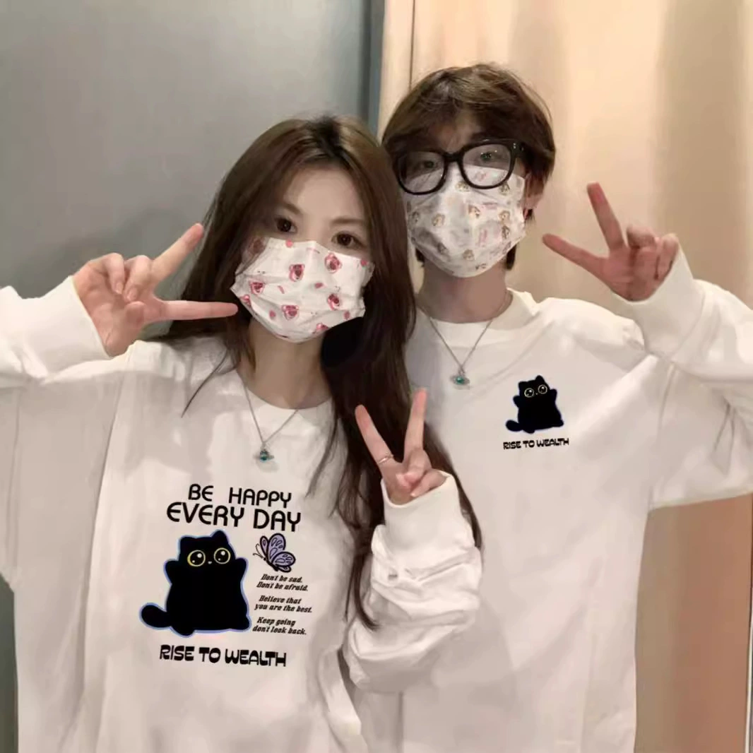 Demi-season fleece sweatshirt for men and women, keep warm body-friendly couple clothing for beloved, oversize