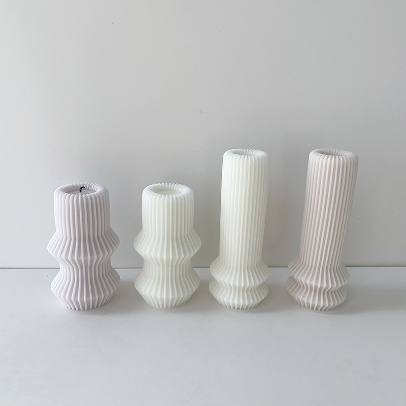 Description Picture 4 of itemDIY Geometric Cylindrical  Roman Pillar Silicone Candle Mold Handmade Scented Candle Making Plaster Gypsum Mould Home Decor