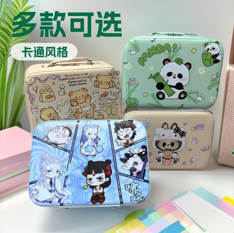 Caja de maquillaje de gran capacidad, bolsa de maquillaje portátil, caja de almacenamiento portátil, diseño de nicho de cosméticos multifuncional