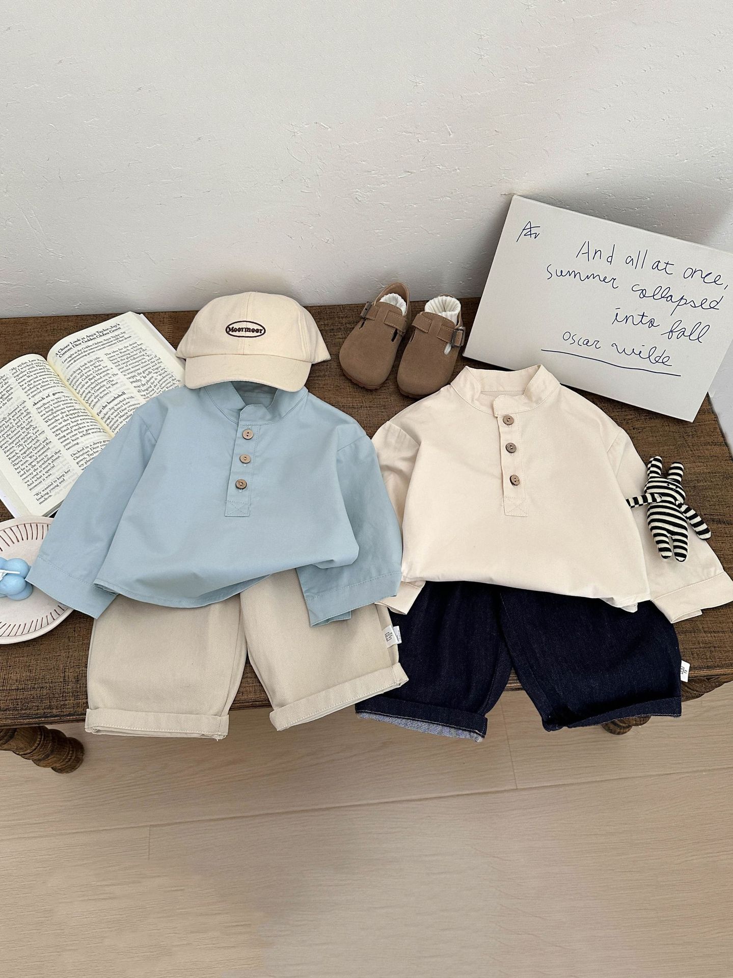 Primavera temprana ropa infantil coreana camisa de algodón primavera y otoño bebé cuello vertical ropa casual ropa universal bebé