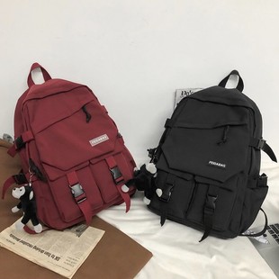 School Bag Men's New Large-Capacity Student Backpack Trendy and Cool Campus Backpack Simple Casual Travel Backpack Women