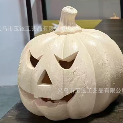 跨境爆款Handmade Terracotta Jack O' Lantern树脂南瓜灯南瓜灯|undefined