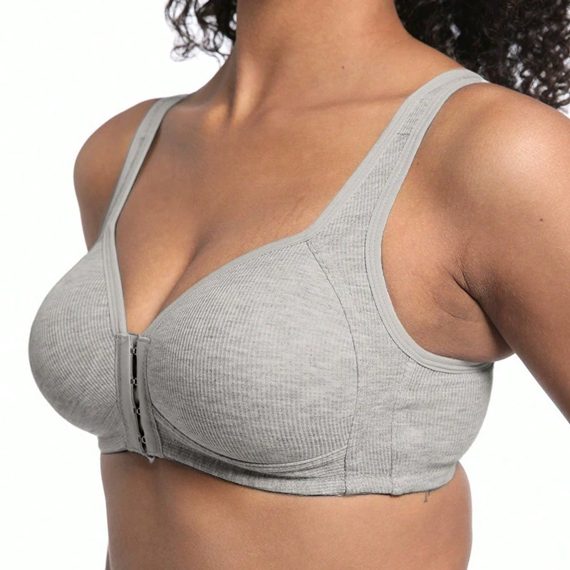 Популярный трансграничный бюстгальтер на пуговицах для пожилых людей, жилет с широкими плечами, бюстгальтер на пуговицах спереди, бюстгальтер с полной чашкой без ободков.