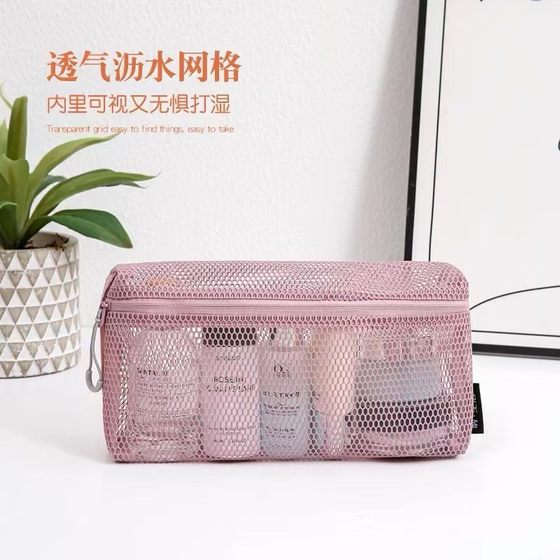 2024 nueva bolsa de cosméticos de nailon para mujer bolsa de lavado de viaje de malla portátil bolsa de almacenamiento bolsa de cosméticos bolsa de almacenamiento