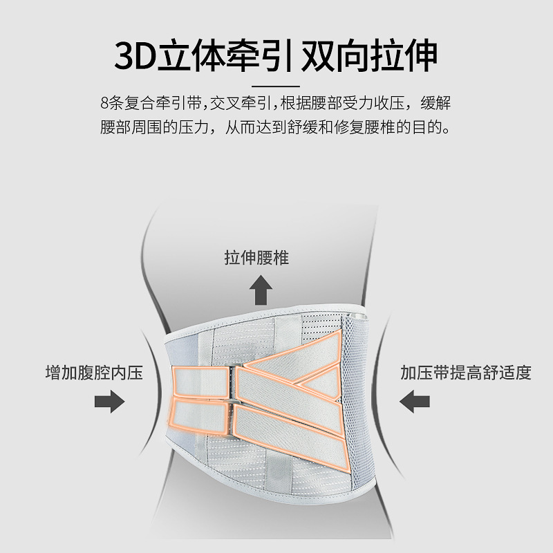 跨境热销双重加压护腰带健身透气运动护腰运动力量支撑举重束腰带