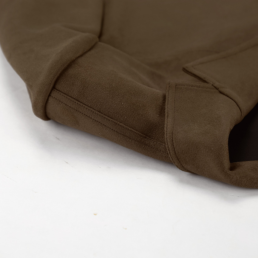 Women's Suede Coat Retro Autumn Winter Long Lapel Jacket Women_voghion.com