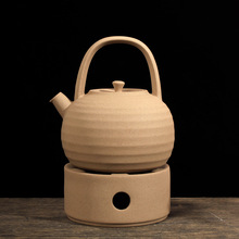 麦饭石陶壶日式提梁壶手工白泥烧水壶煮茶电陶炉炭炉家用陶瓷明火