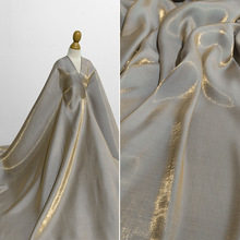 金蓝色水晶丝绸丝滑裙面料珠光古装汉服马面布料 娃衣渐变背景布