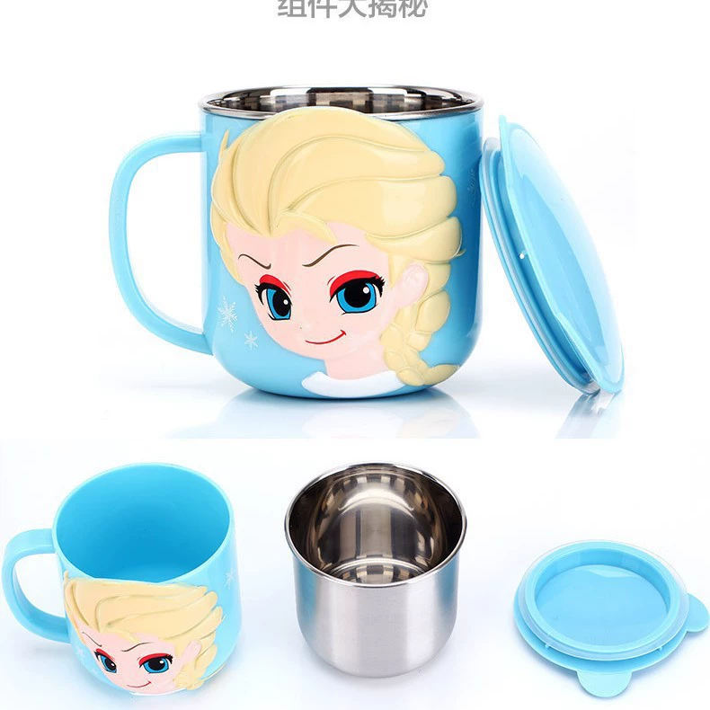 Детская бутылочка для воды Disney для дома и детского сада, стакан из нержавеющей стали с крышкой для детских напитков