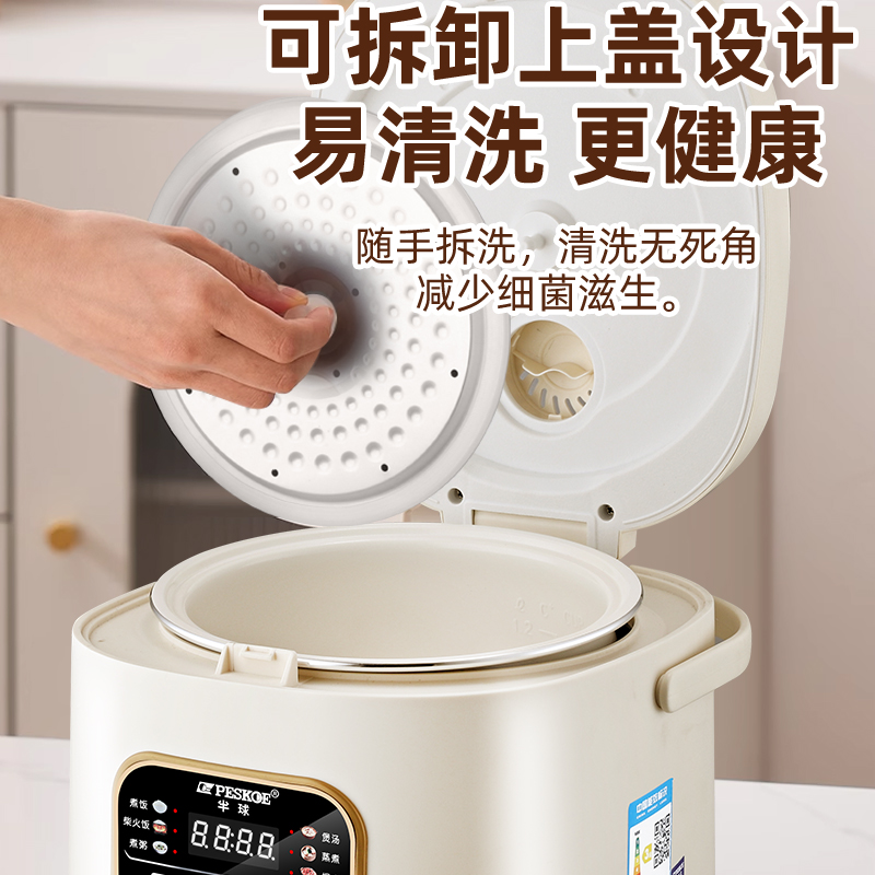 Positive Hemisphere Rice Cooker for Home Use, Mini Rice Cooker for 1-4 People, Ceramic Inner Pot, Scheduled Timer, Multi-Function Cooker