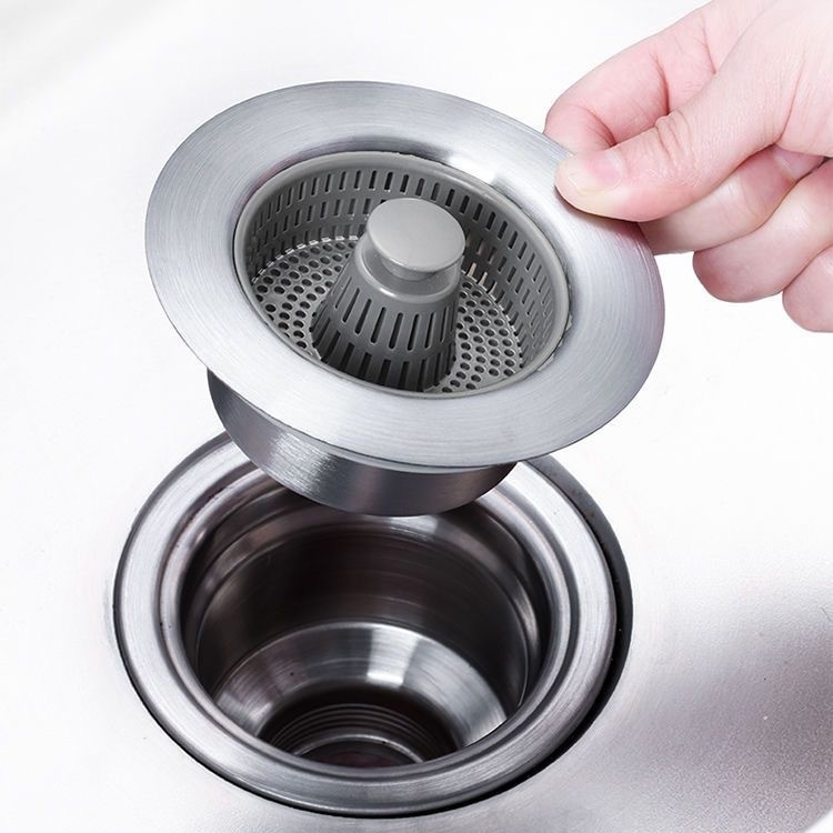 Tapón de drenaje universal de acero inoxidable para fregadero, antiolor y antifugas, con doble filtro