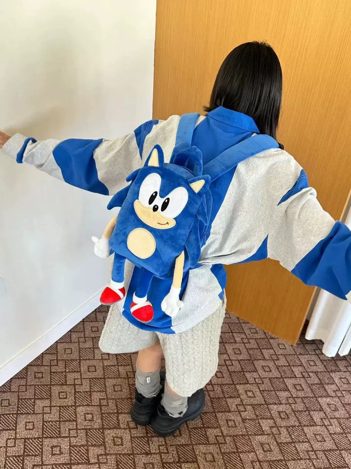 Cartoon Backpack (Sony) Sonic 3D Plush Mini School Bag, Soft Plush Design