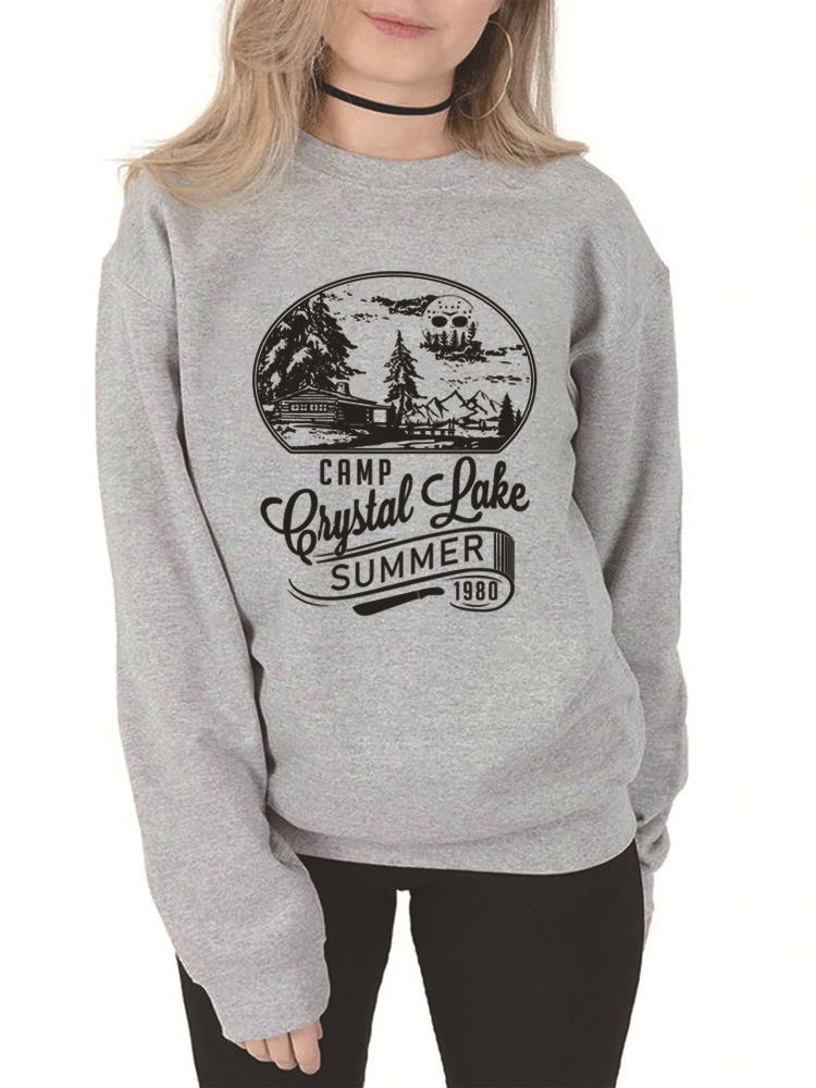 Camp Crystal Lake Retro Crewneck Sweatshirt Horror Movie Shi