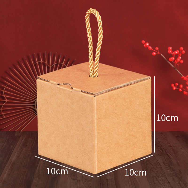 Caja de embalaje de papel corrugado kraft cuadrado caja de regalo de té caja de embalaje exterior caja de regalo kraft portátil caja vacía