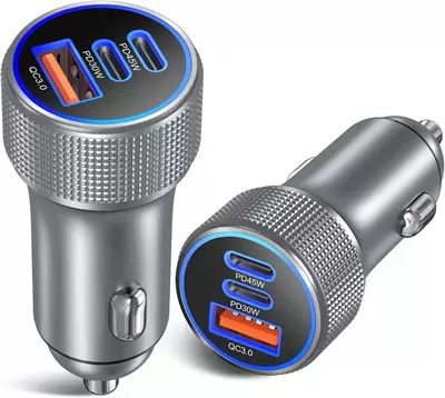 Automatic Clamping, Car phone holder - pd45w-qc-30-all-metal-three-port-charging-head