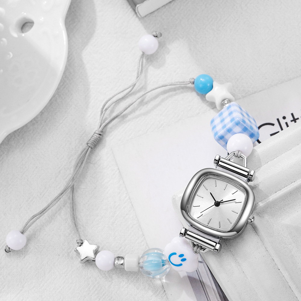 ceramic woven beads simple watch female wholesale student pull-out strap artistic style carrying strap student‘s watch women‘s watch