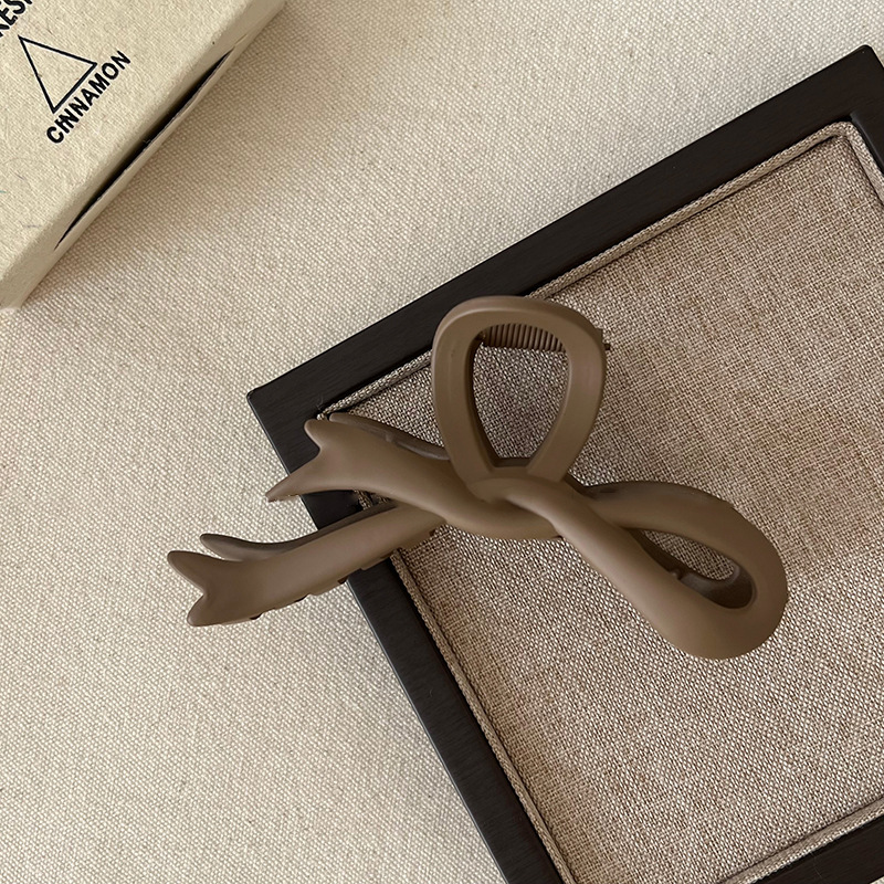 Forcina per capelli con fiocco satinato autunnale e invernale per donna 2023 nuova impugnatura di alta qualità con grande nastro a forma di squalo, clip abbinabile_voghion.com