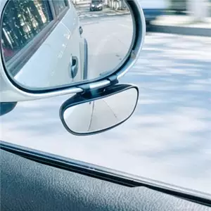 New model car rearview mirror clip-on small round mirror with adjustable angle, wide field of view blind spot mirror for beginners