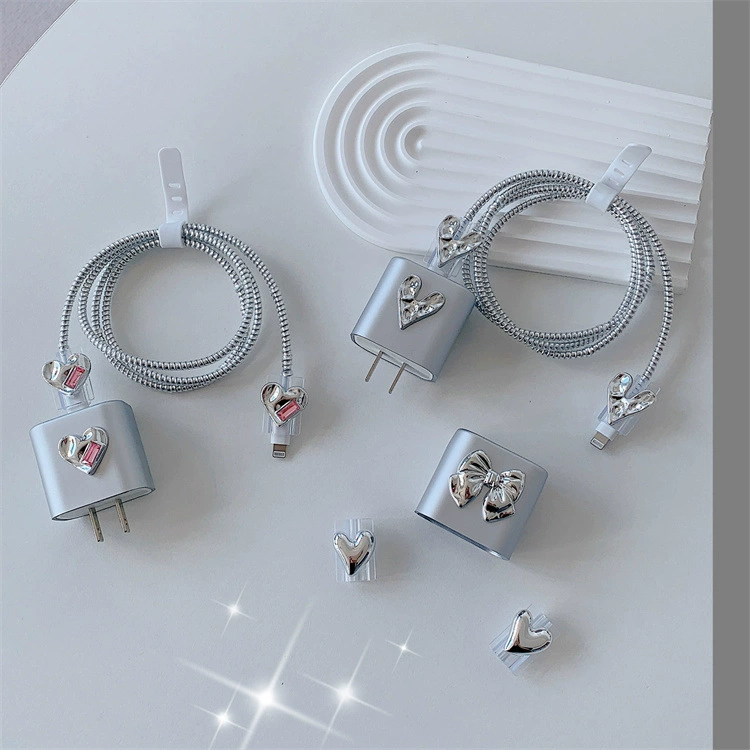 Новый набор из 5 предметов защиты контактов зарядного устройства Diamond Love для Apple Charger 18/20 Европейский и Американский стиль, применение