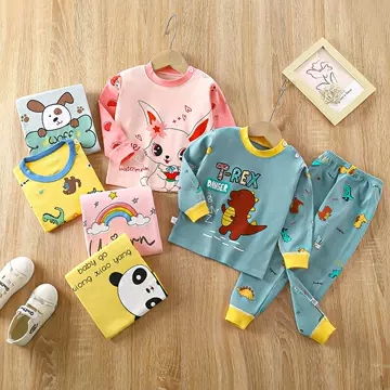 Children's underwear set cotton pajamas girls' autumn clothes pants cotton boys' home clothes children's clothing wholesale - ShopShipShake