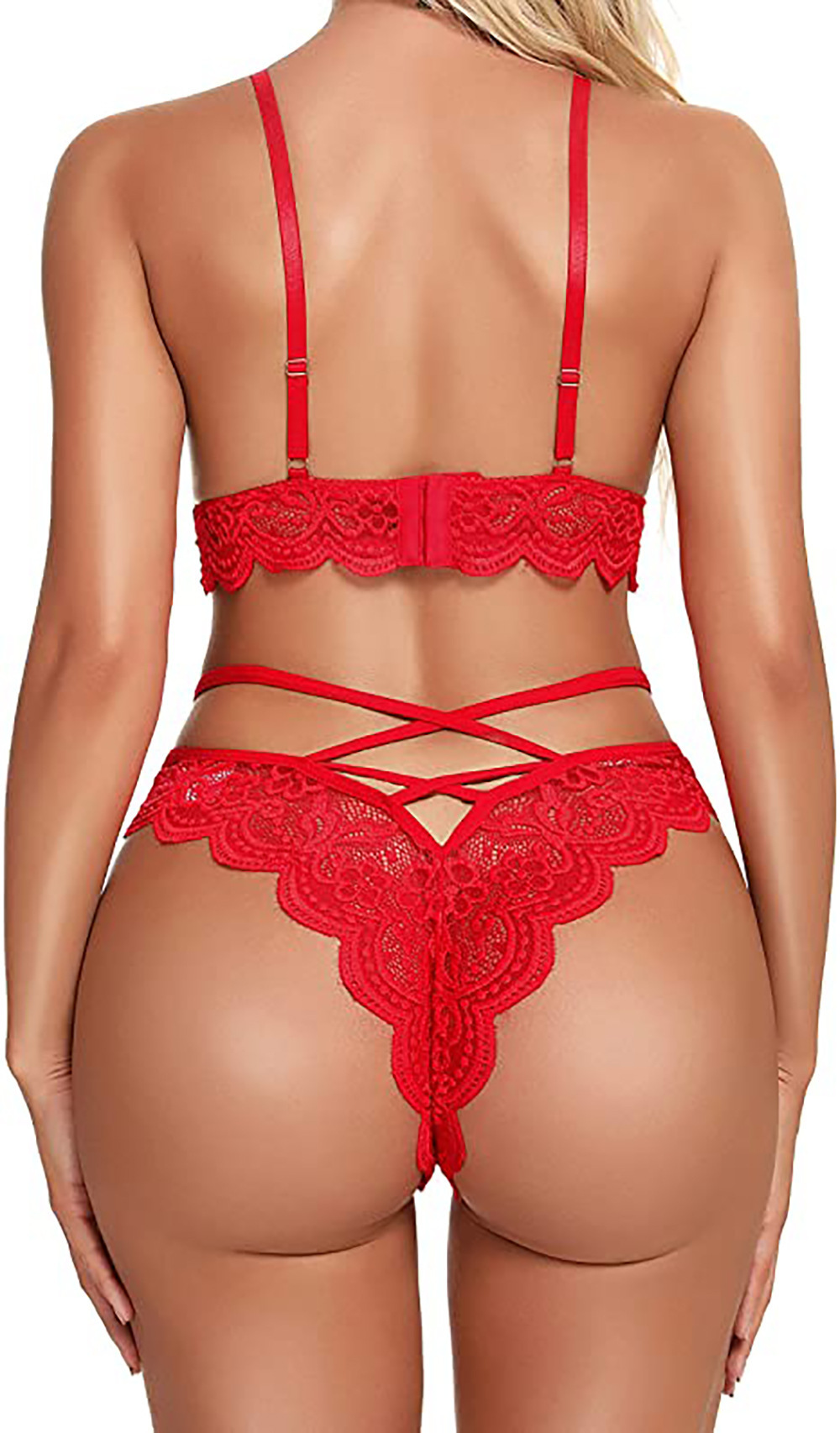 Sexy Lingerie Lingerie Type Polyacrylonitrile Fiber, Lace Fabric Type Sexy Lingerie Sets Sets Type Lace Bras Bra Style Sexy Solid Color Sexy Lingerie Sets Party Lace Bras Mid Waist See-through Sexy Lingerie