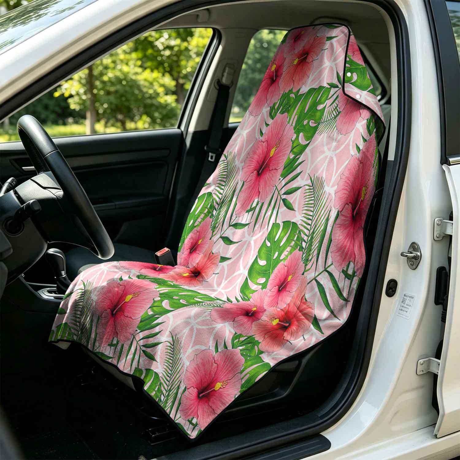 Summer bath towel and car seat cover 2-in-1, ultra-fine fiber outdoor beach and car dual-use universal seat cushion