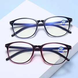 防蓝光网红同款眼镜女抖音平光镜圆框男无度数手机电脑护眼睛近视