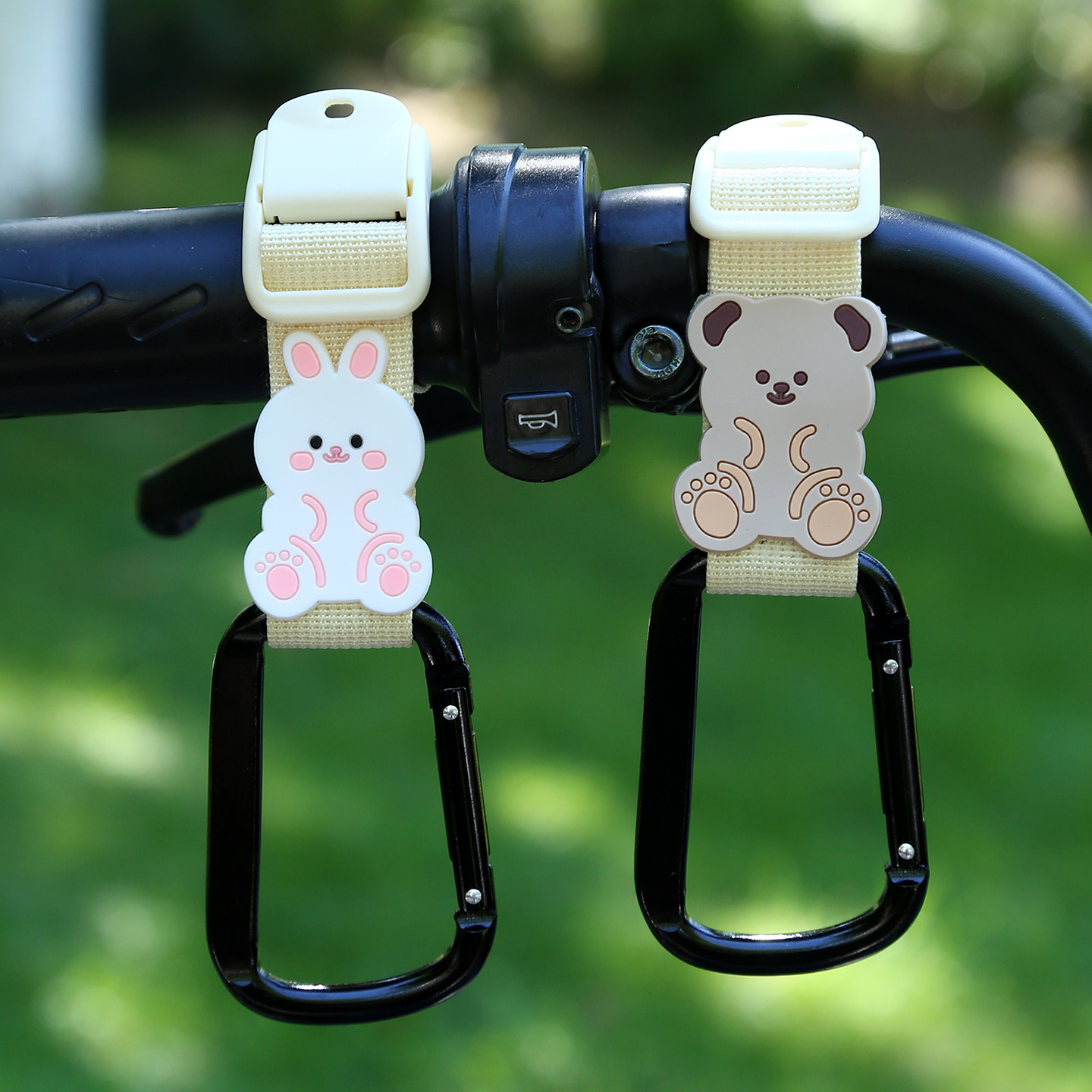 2025 Cross-Border New Electric Vehicle Hook Front Universal Cute Cartoon High-Value Stroller Hanging Buckle Storage Artifact
