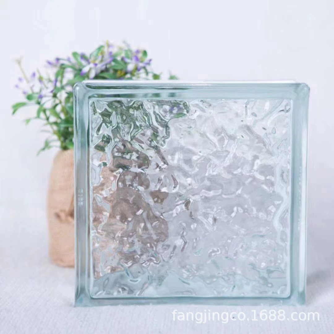 Прозрачный стеклянный блок (кирпич) для перегородок, белый, высокопрозрачный, 190*190*80 мм, минимальный заказ — одна коробка