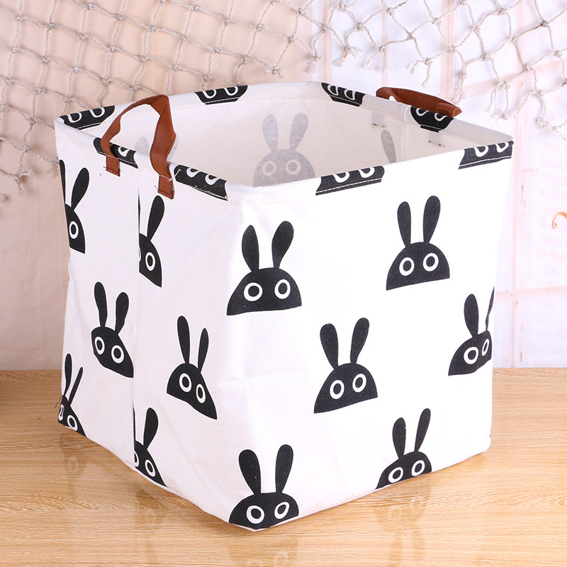 Cesta de almacenamiento cuadrado fresco de la historieta cesta de almacenamiento misceláneas cesta de almacenamiento portátil organización cesta