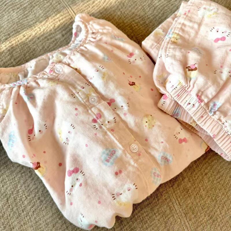 甜美卡通HelloKitty睡衣女春秋季长袖长裤可外穿休闲ins风套装|undefined