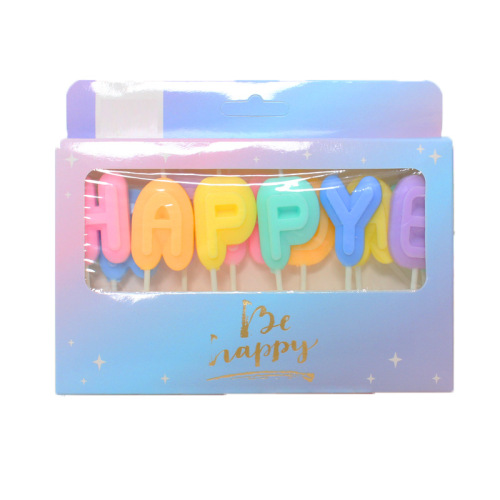 New Korean ins macaron color letter candle happy birthday baked birthday cake candle