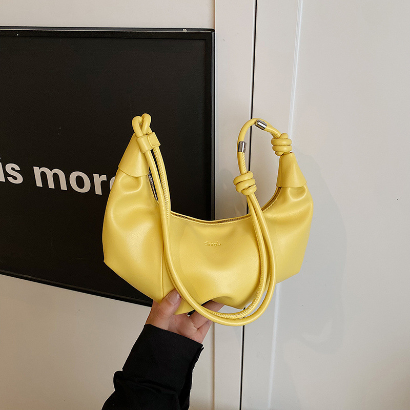 High-End Small For Women 2025 New Trendy Fashion Single Shoulder Underarm Dumpling Versatile Niche Crossbody Horn Bag_voghion.com