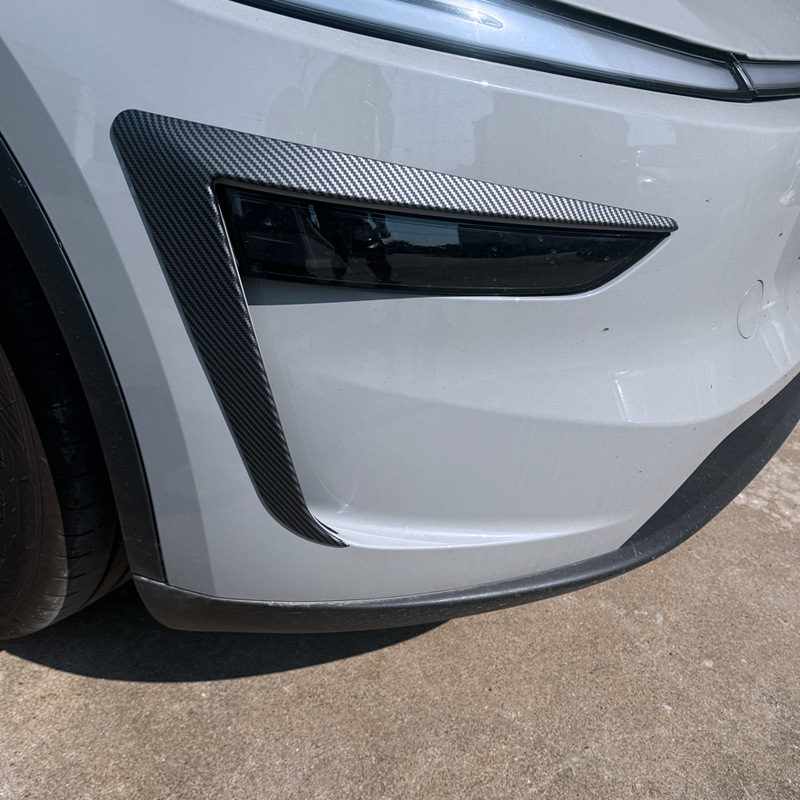 Suitable for Tesla's New Version of Model Y Front Fog Lamp Spoiler Air Knife Frame Tesla Yl Lamp Eyebrow Decorative Frame Cover