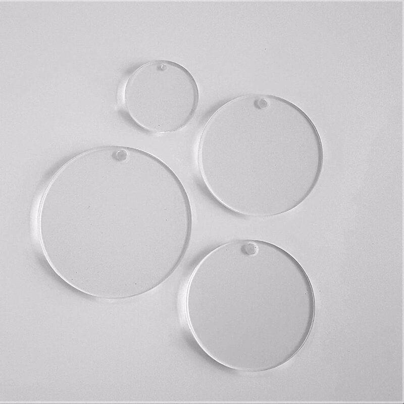 Cross-Border Acrylic Transparent Disc Guka Blank Keychain Accessories DIY Assembly Hole Pendant Accessories Wholesale
