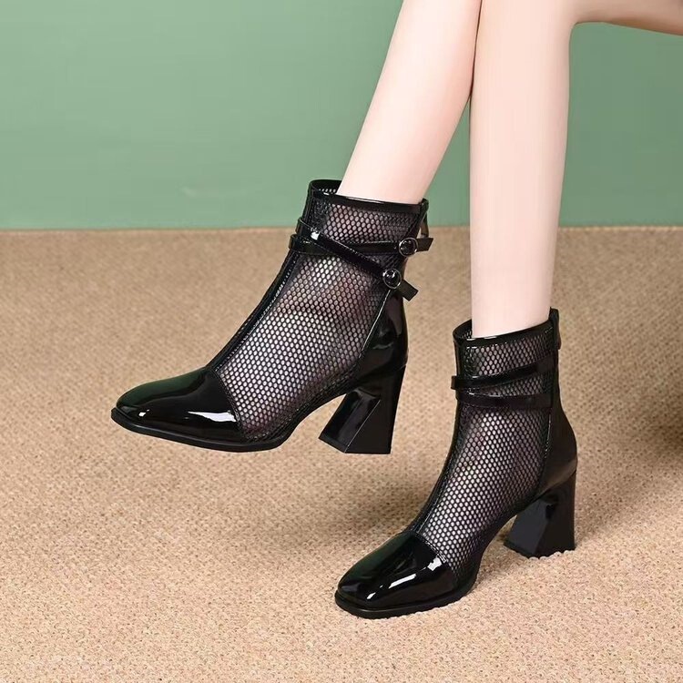 2026 New Style Women's Sandals, Summer Martin Boots, High-Heeled Versatile Mesh Boots, Mesh Hollow Short Boots, Women's Shoes, Sandals 2026 New Style Women's Sandals, Summer Martin Boots, High-Heeled Versatile Mesh Boots, Mesh Hollow Short Boots, Women's Shoes, Sandals