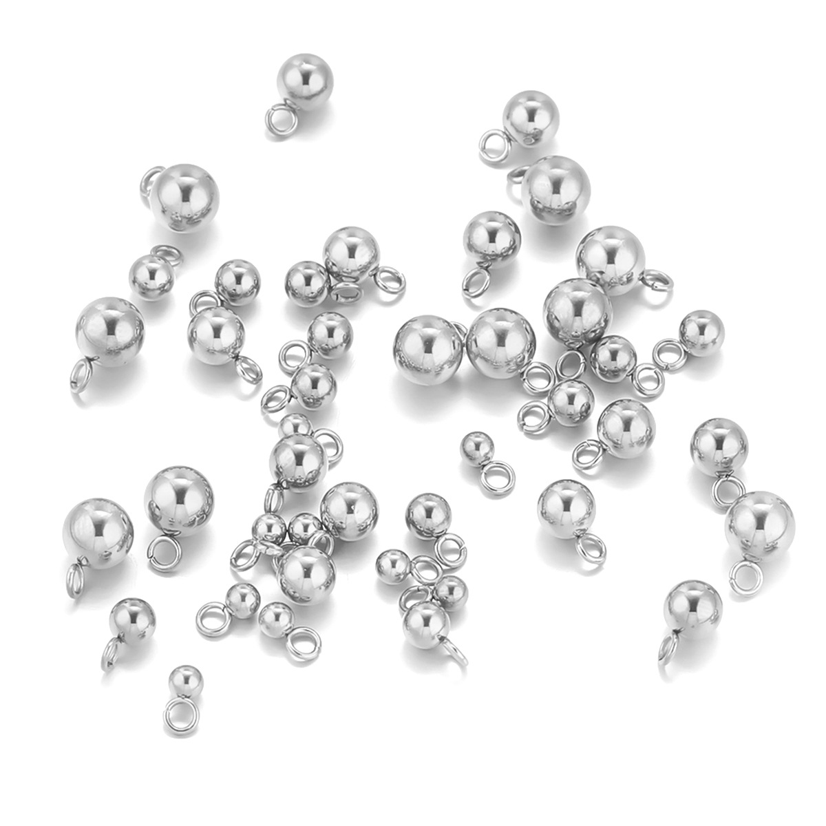 Acero inoxidable colgante de bolas colgante anillo de soldadura Bola de vacío de oro colgante pulsera accesorios de cola colgante Accesorios básicos