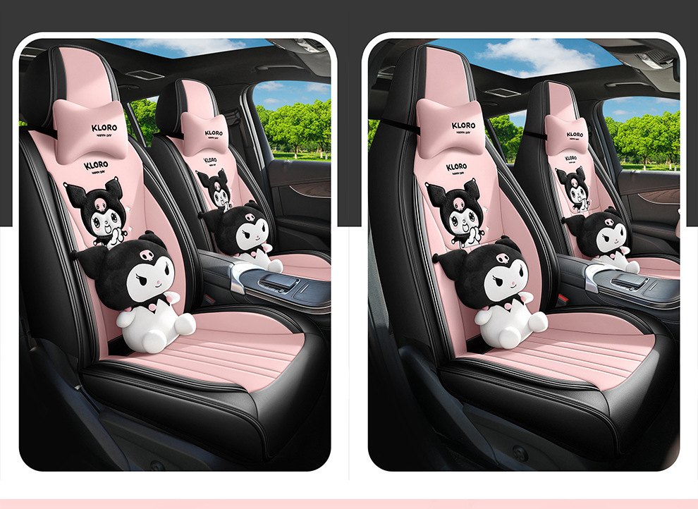 26 New Models of Full Leather Cartoon Car Seat Cushions, Universal for All Seasons, Wholesale for Export to International Markets