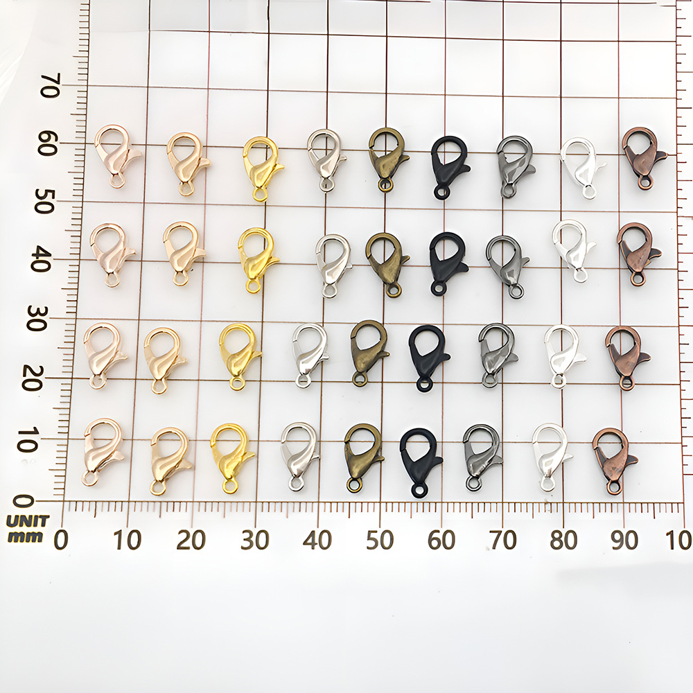 9 color high quality 302 lobster clasp 12mm electroplated zinc alloy lobster clasp necklace bracelet diy jewelry base accessories