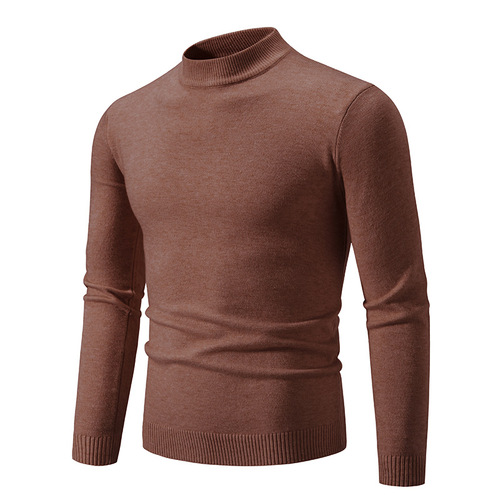 Men's Semi-High Collar Sweater Spring and Autumn Thin Version Sweater