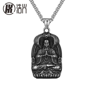 Titanium steel necklace non-fading jewelry wholesale pendant Sakyamuni stainless steel all-match men's vintage necklace