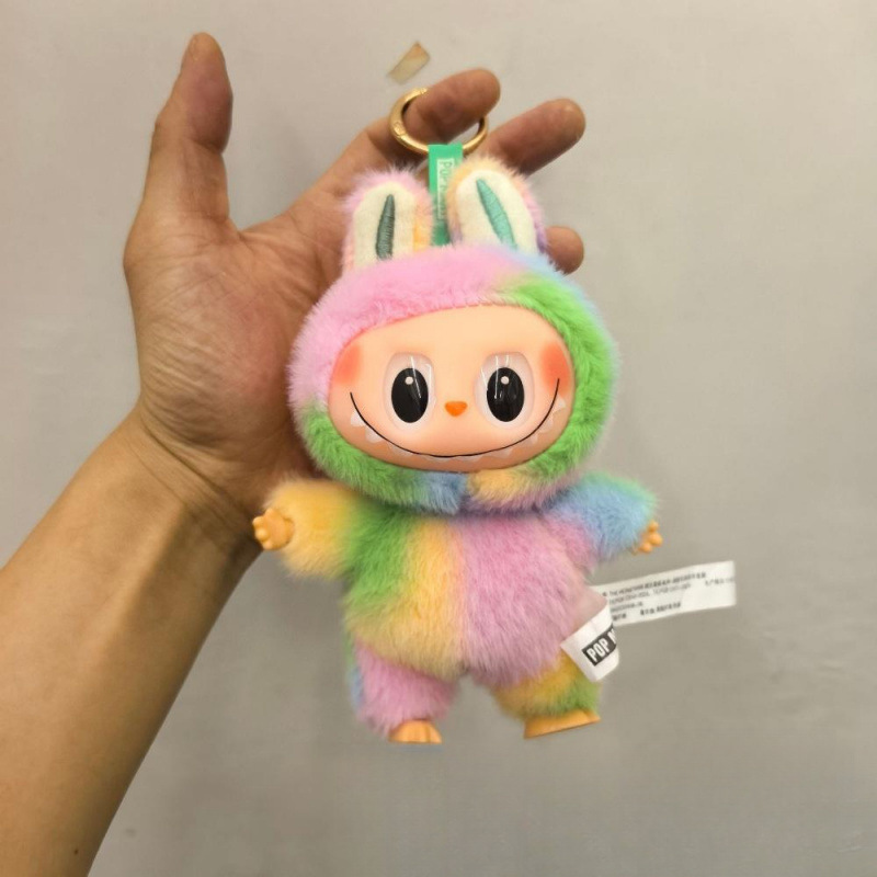 新款儿童labubu拉布布4.0搪胶脸摆件马卡龙四代毛绒玩具公仔盲盒|undefined