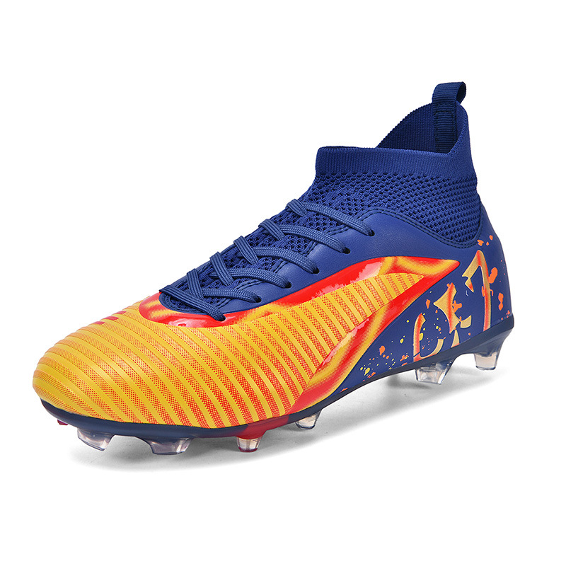 2025 zapatos de fútbol nuevo anti-deslizante para hombres y mujeres clavos largos césped transfronterizo fábrica juvenil venta directa de un cabello